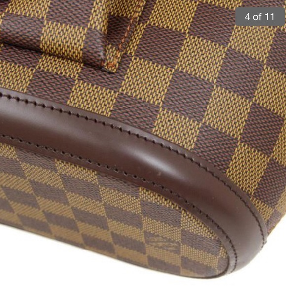 LOUIS VUITTON MANOSQUE PM HAND TOTE BAG BA1014 PURSE DAMIER EBENE N51121 - Picture 6 of 13